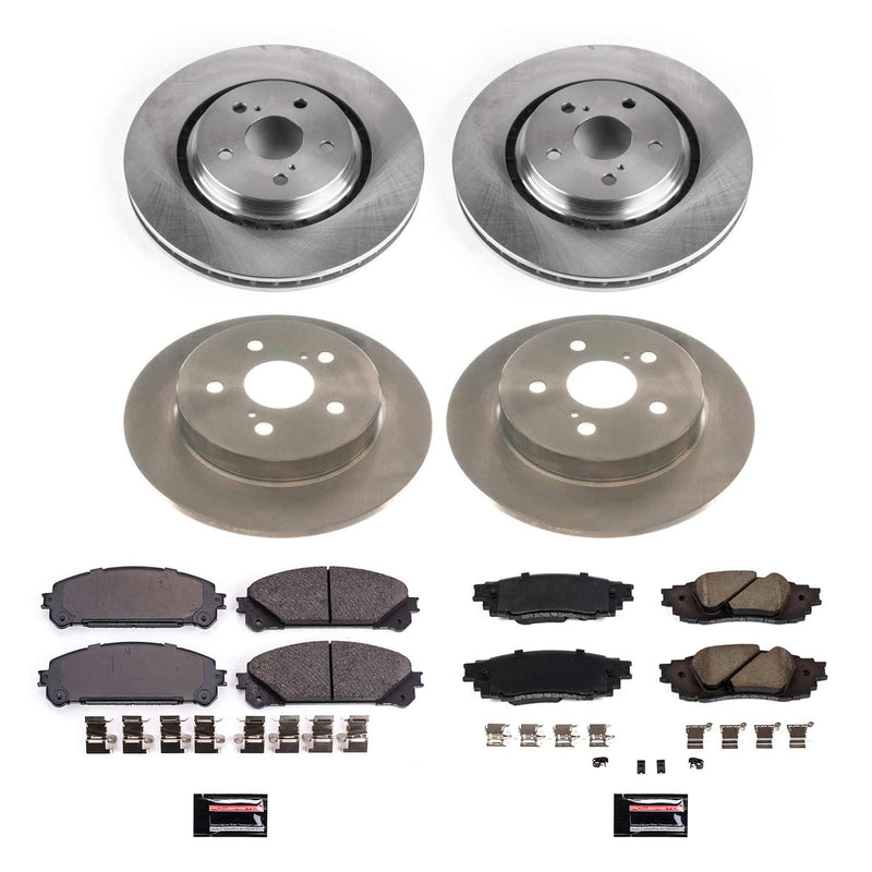 Power Stop KOE8633 Front And Rear Autospecialty 1-Click OE Replacement Pad And Rotor Kit for 2020-2021 Toyota Avalon TRD product image
