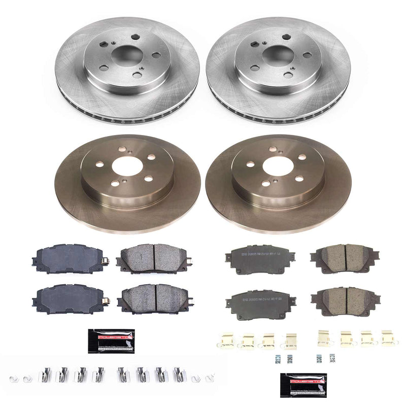 Power Stop KOE8664 Front And Rear Autospecialty 1-Click OE Replacement Pad And Rotor Kit for 2020-2022 Toyota Corolla product image