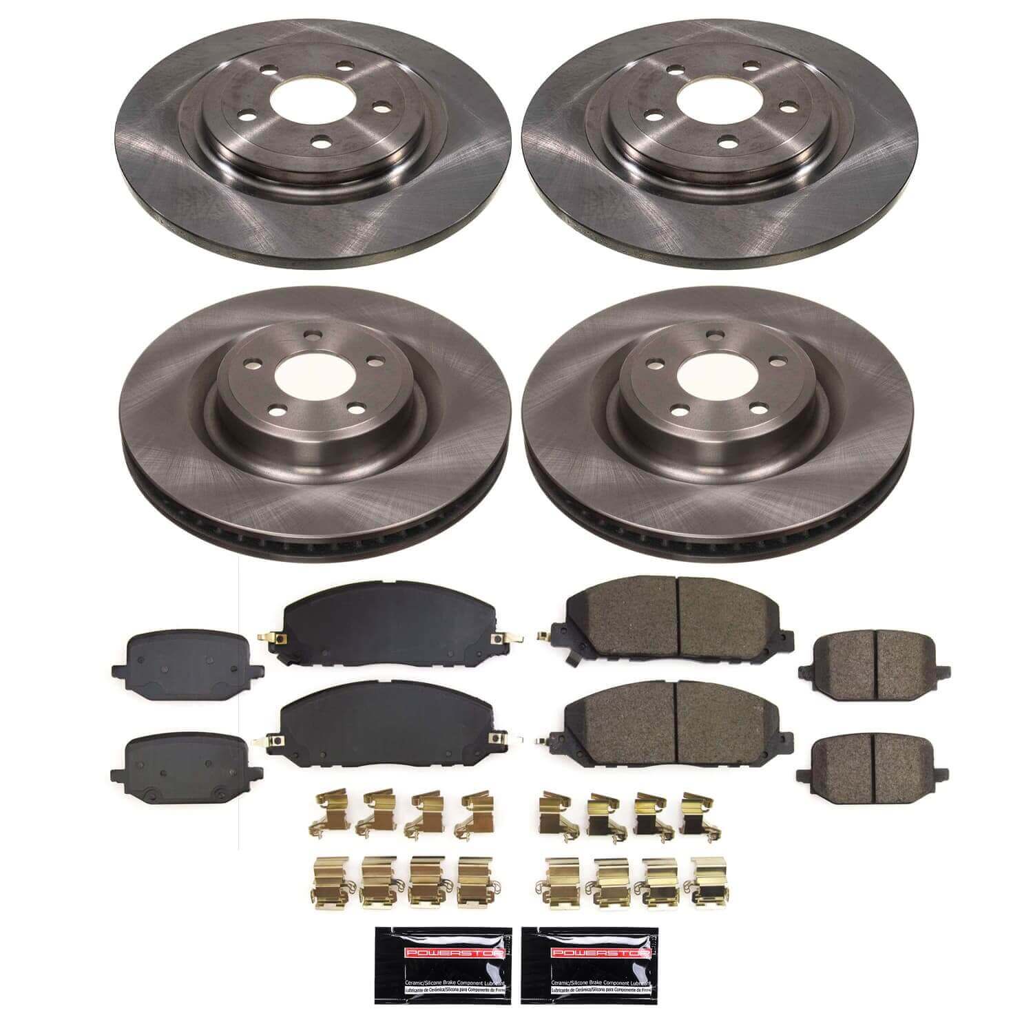 Power Stop KOE8693 - Front And Rear Z17 Evolution Pad And Autospecialty 1-Click OE Replacement Rotor Kit vehicle fitment brake part