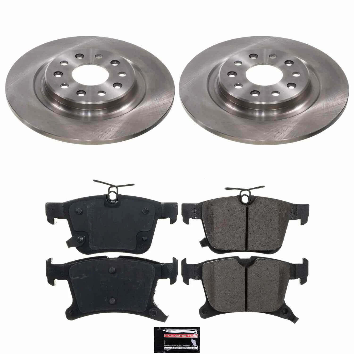 Power Stop KOE8762 Z17 Evolution Pad And Autospecialty OE Replacement Rear Pad And Rotor Kit for 2020-2024 Chrysler Pacifica All Wheel Drive product image