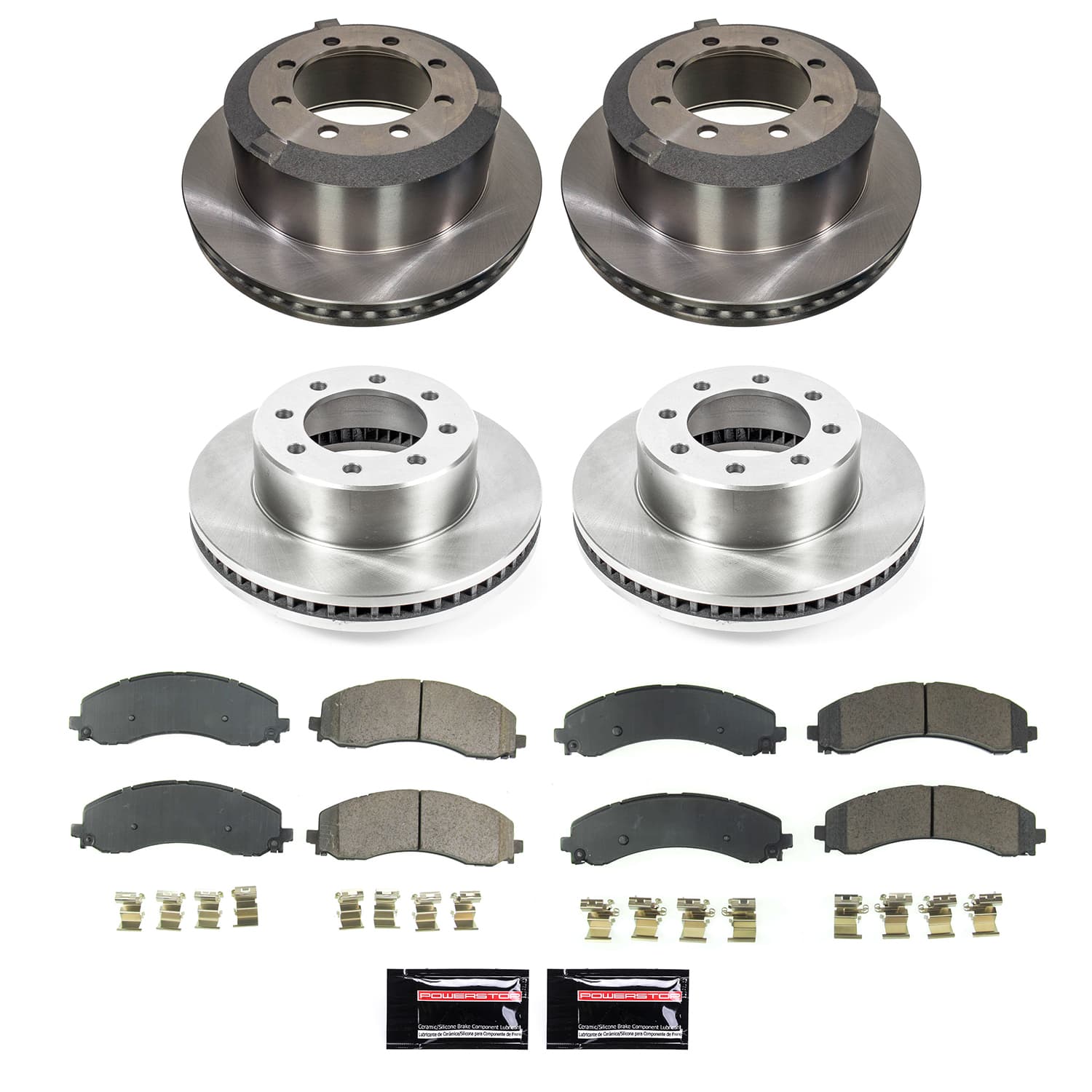Power Stop KOE8792 - Front And Rear Z17 Evolution Pad And Autospecialty 1-Click OE Replacement Rotor Kit vehicle fitment brake part