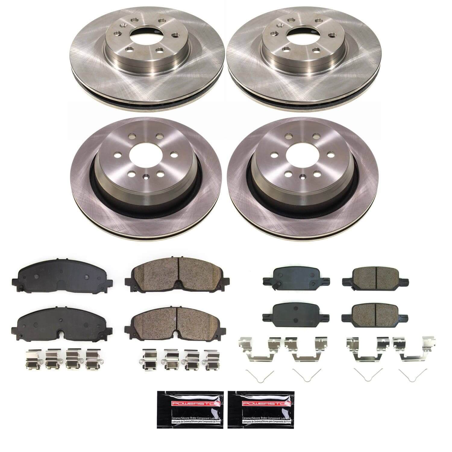Power Stop KOE8797 - Front And Rear Z17 Evolution Pad And Autospecialty 1-Click OE Replacement Rotor Kit vehicle fitment brake part