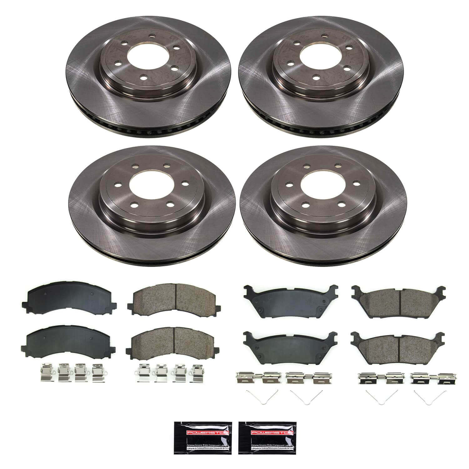 Power Stop KOE8803 - Front And Rear Z17 Evolution Pad And Autospecialty 1-Click OE Replacement Rotor Kit vehicle fitment brake part