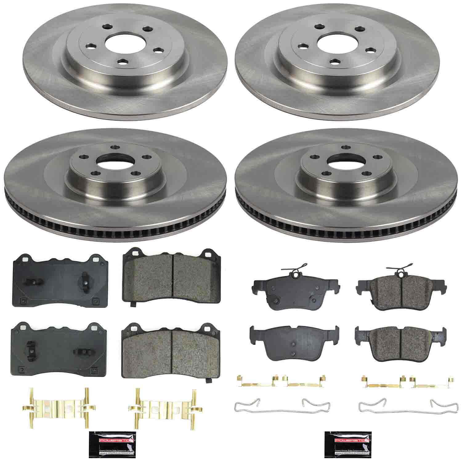 Power Stop KOE8805 Z17 Evolution Pad And Autospecialty 1-Click OE Replacement Rotor Kit for 2021 Ford Mustang Mache California Route 1, First Edition, GT, Premium, Select product image
