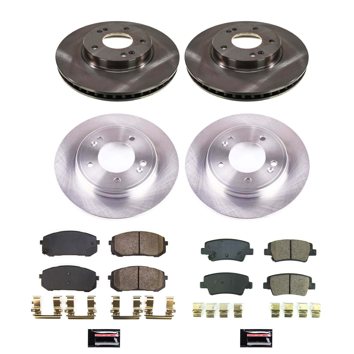 Power Stop KOE8808 Front And Rear Autospecialty 1-Click Daily Driver Pad And Rotor Kit for 2021 Hyundai Elantra SE, SEL product image