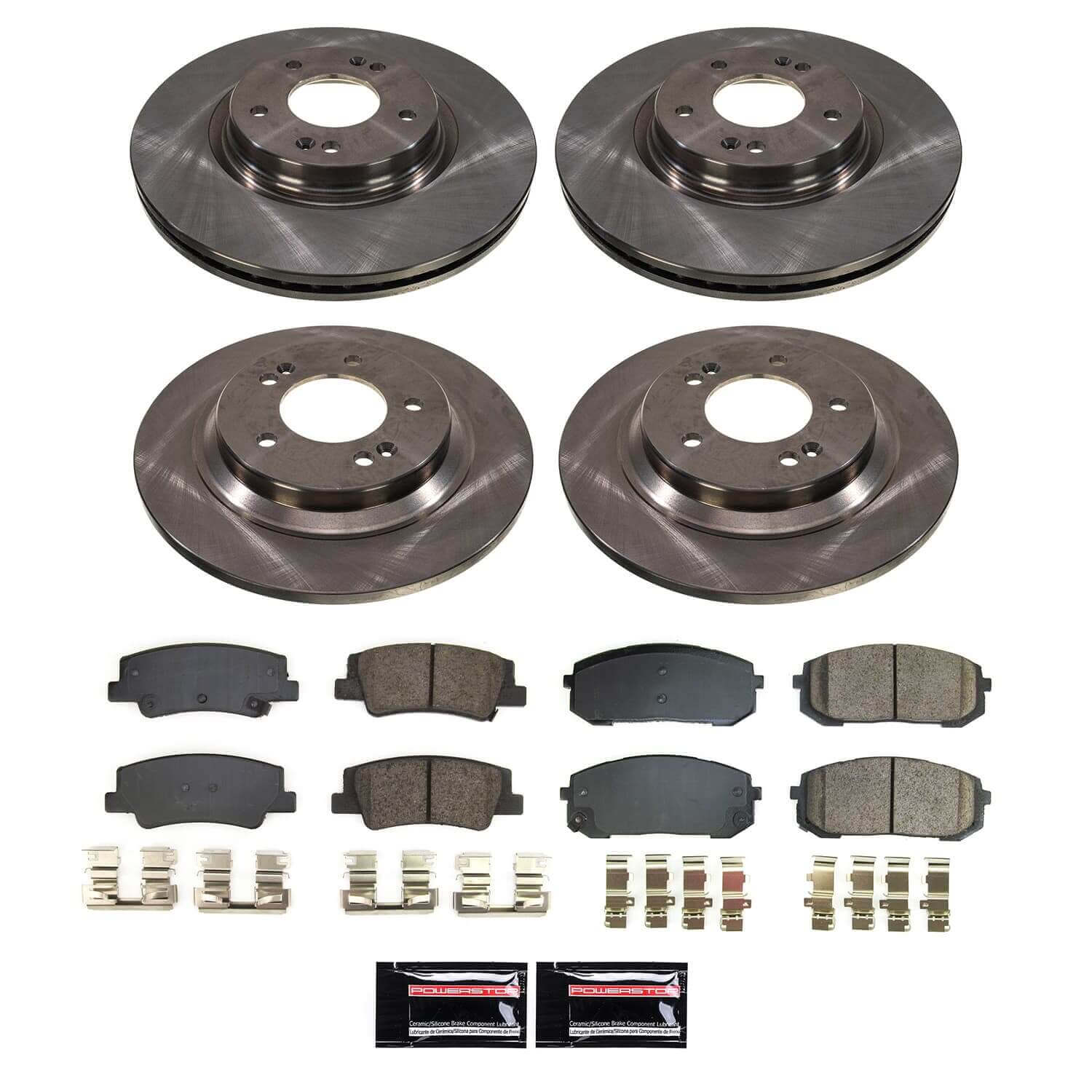 Power Stop KOE8809 - Front And Rear Z17 Evolution Pad And Autospecialty 1-Click OE Replacement Rotor Kit vehicle fitment brake part