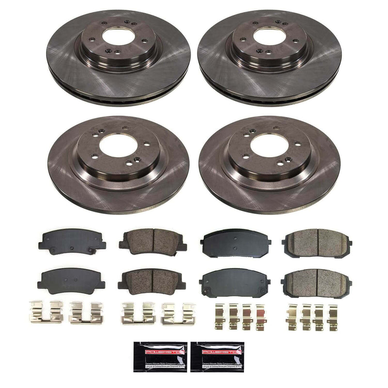 Power Stop KOE8809 - Front And Rear Z17 Evolution Pad And Autospecialty 1-Click OE Replacement Rotor Kit vehicle fitment brake part