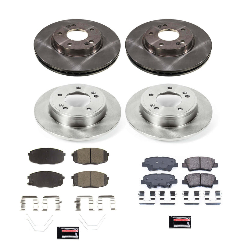 Power Stop KOE8810 Front And Rear Autospecialty 1-Click Daily Driver Pad And Rotor Kit for 2019 Kia Forte product image
