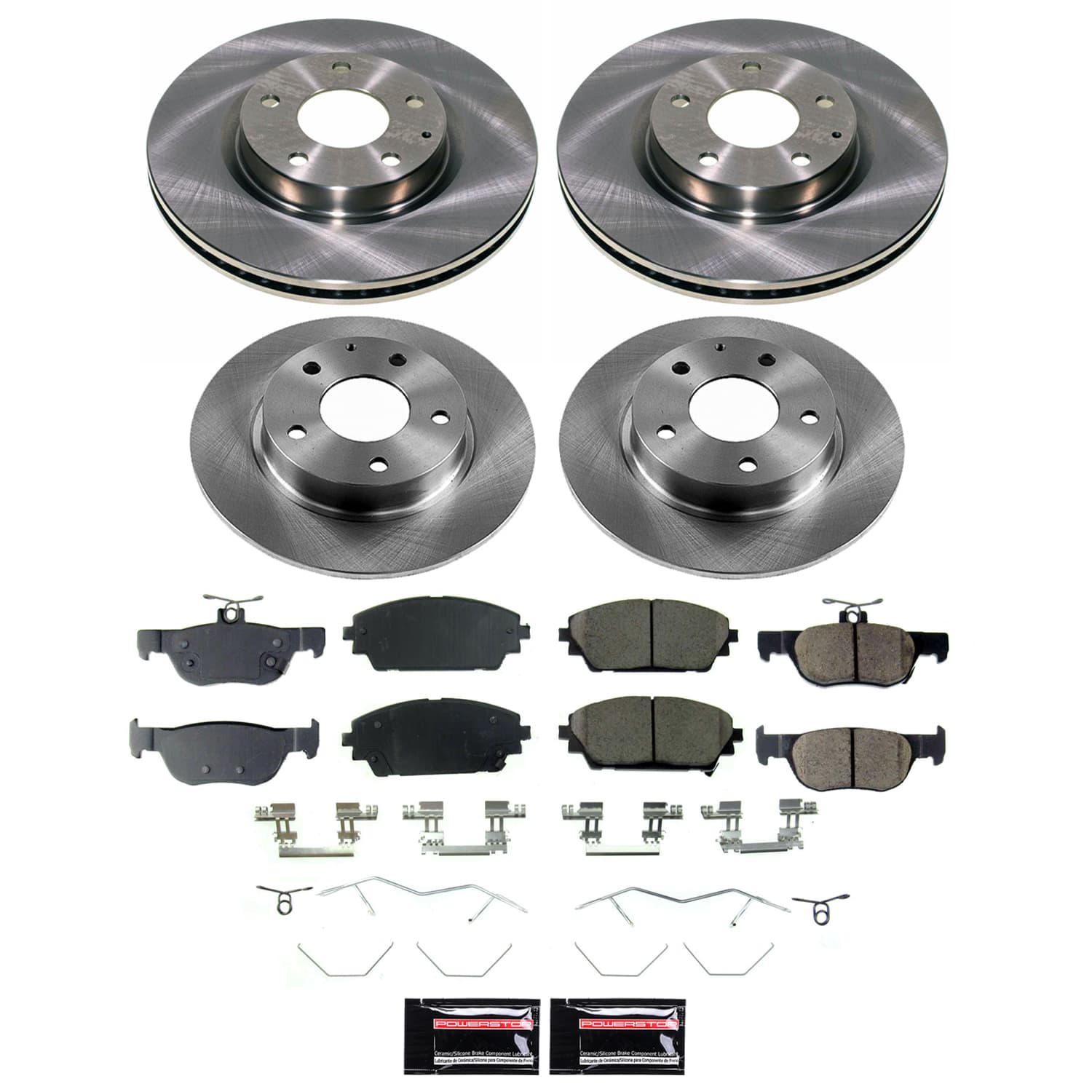 Power Stop KOE8813 - Front And Rear Z17 Evolution Pad And Autospecialty 1-Click OE Replacement Rotor Kit vehicle fitment brake part