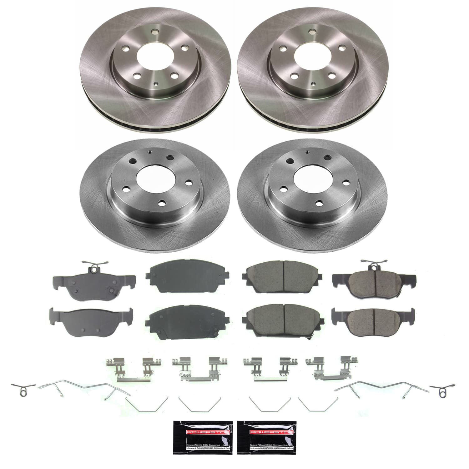 Power Stop KOE8814 - Front And Rear Z17 Evolution Pad And Autospecialty 1-Click OE Replacement Rotor Kit vehicle fitment brake part