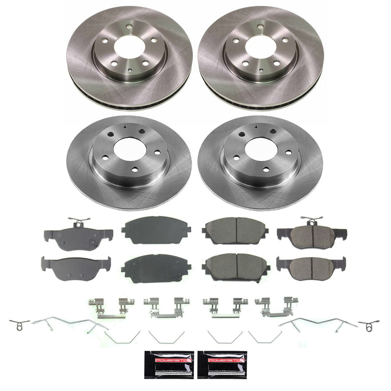 Power Stop KOE8814 - Front And Rear Z17 Evolution Pad And Autospecialty 1-Click OE Replacement Rotor Kit vehicle fitment brake part