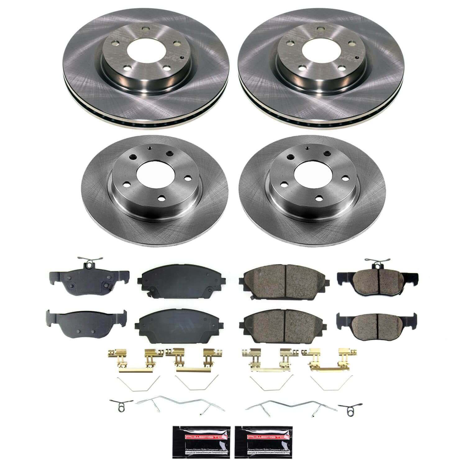 Power Stop KOE8815 - Front And Rear Z17 Evolution Pad And Autospecialty 1-Click OE Replacement Rotor Kit vehicle fitment brake part