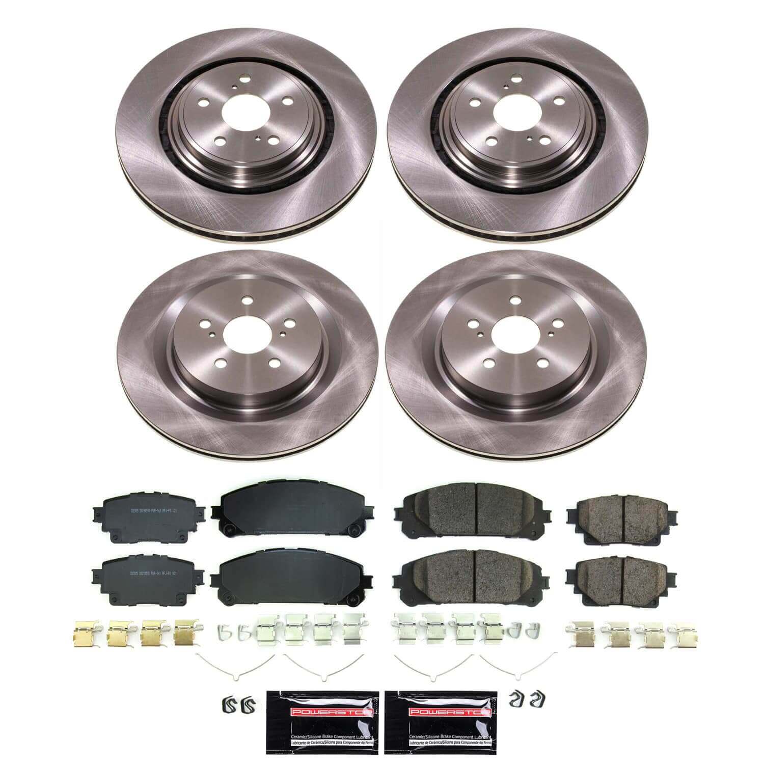 Power Stop KOE8817 - Front And Rear Z17 Evolution Pad And Autospecialty 1-Click OE Replacement Rotor Kit vehicle fitment brake part