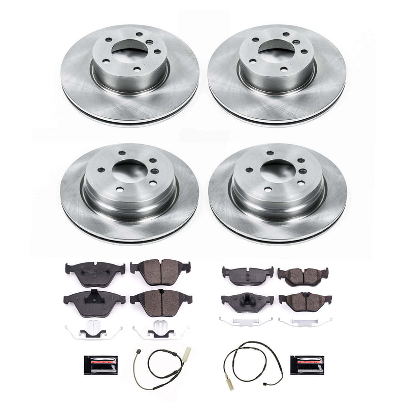 Power Stop KOE8882 Front And Rear Autospecialty 1-Click OE Replacement Pad And Rotor Kit for 2011-2012 BMW 328I Convertible, Station Wagon product image