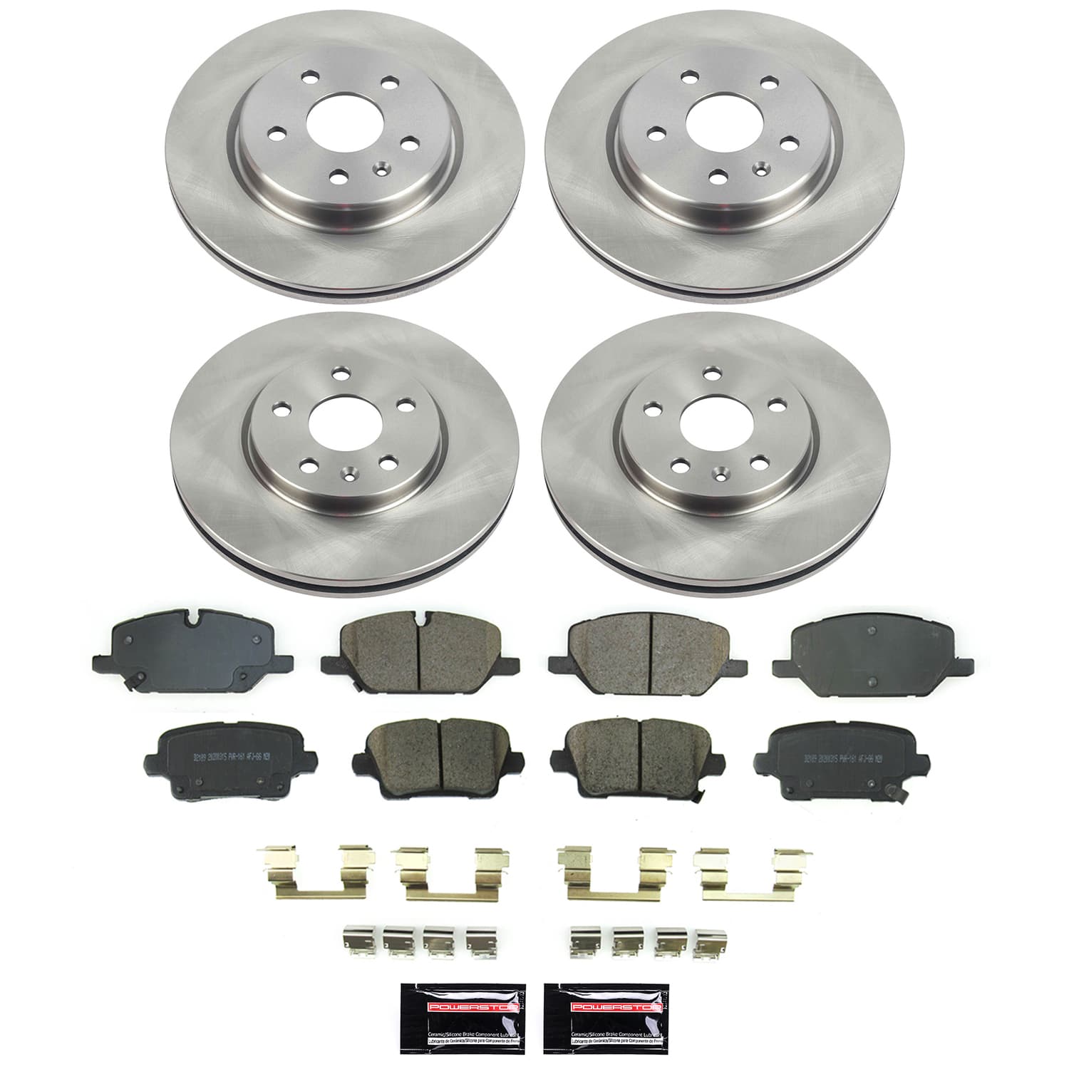 Power Stop KOE8898 - Front And Rear Z17 Evolution Pad And Autospecialty 1-Click OE Replacement Rotor Kit vehicle fitment brake part