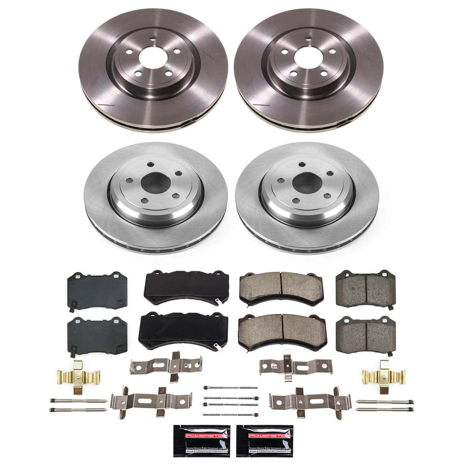 Power Stop KOE8903 - Front And Rear Z17 Evolution Pad And Autospecialty 1-Click OE Replacement Rotor Kit vehicle fitment brake part