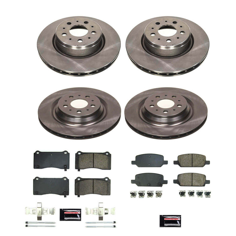 Power Stop KOE8904 Front And Rear Autospecialty 1-Click Daily Driver Pad And Rotor Kit for 2017-2019 Tesla Model 3 Base, Long Range product image