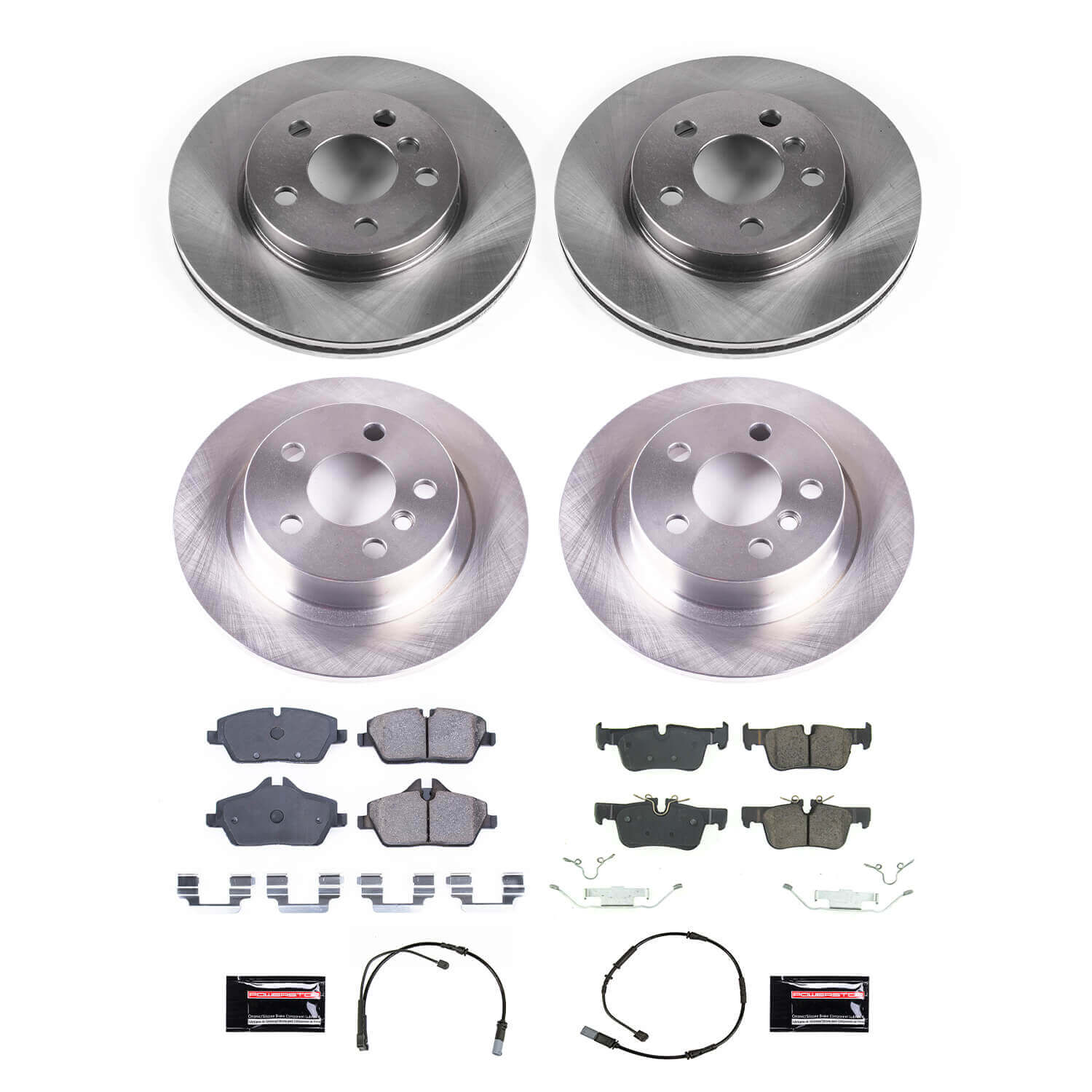 Power Stop KOE8908 Front And Rear Autospecialty 1-Click OE Replacement Pad And Rotor Kit for 2020-2024 MINI Cooper SE product image