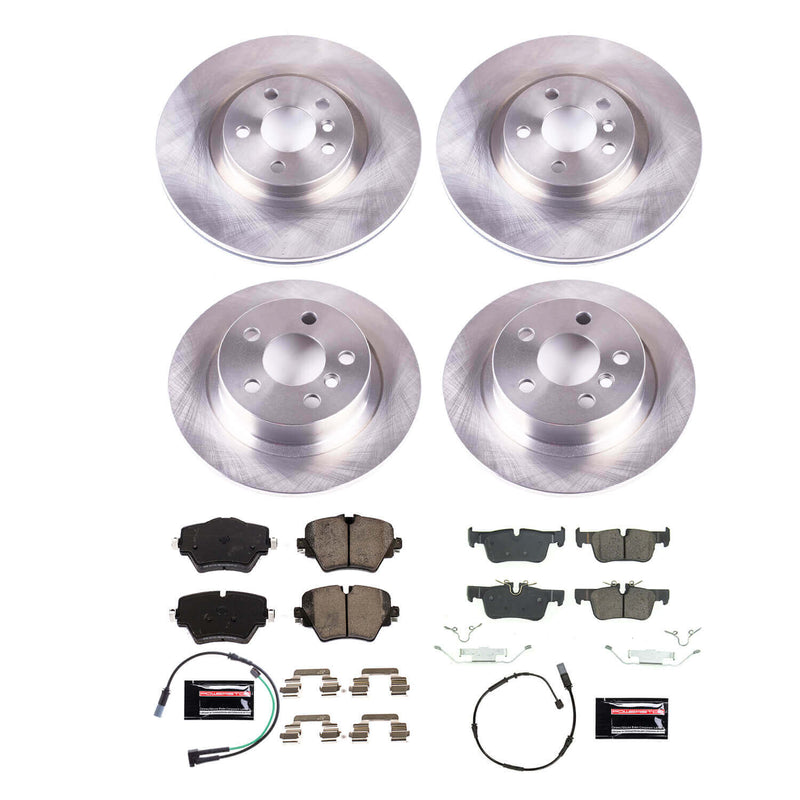 Power Stop KOE8909 Front And Rear Autospecialty 1-Click OE Replacement Pad And Rotor Kit for 2021-2024 MINI Cooper Countryman S, S ALL4 product image