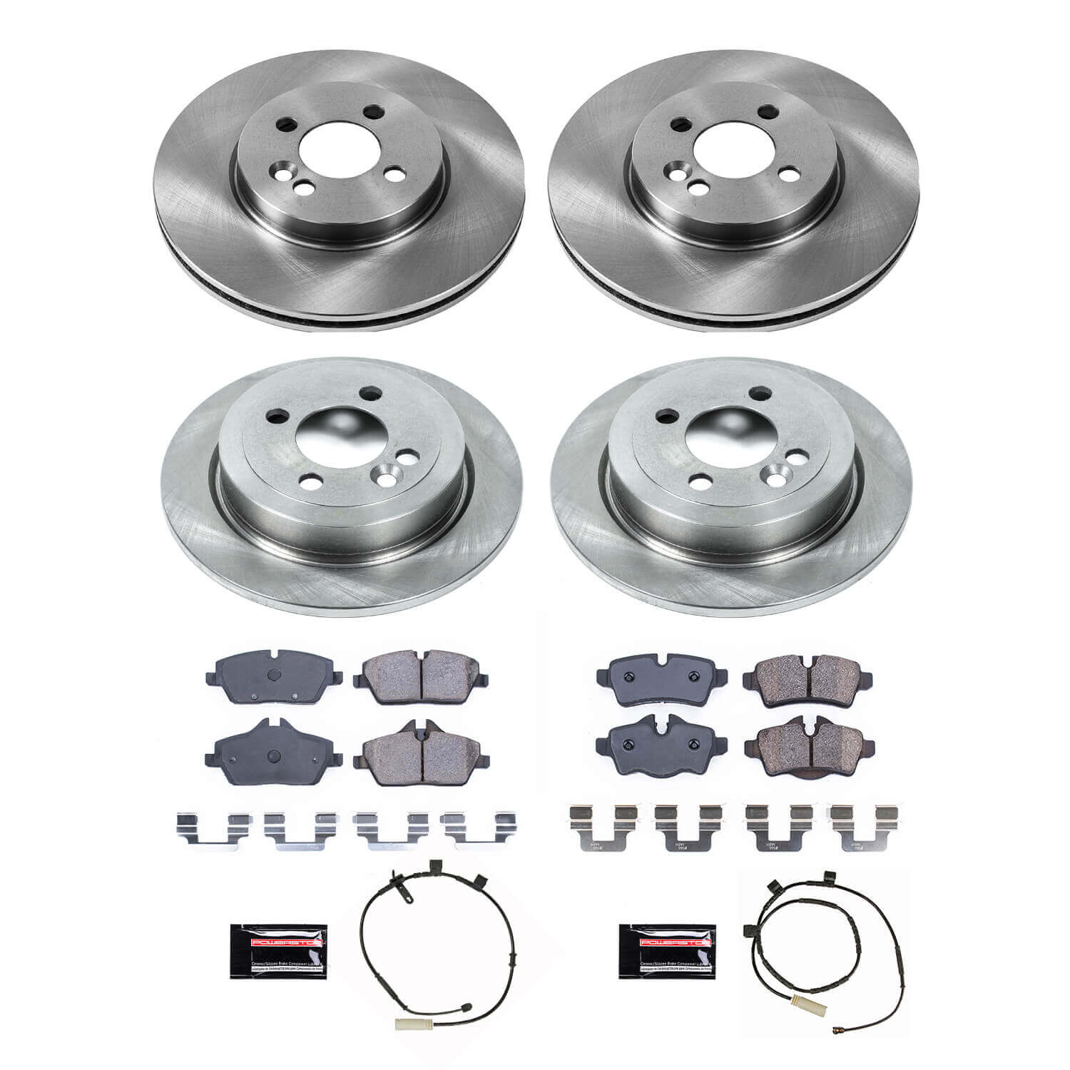Power Stop KOE8915 Front And Rear Autospecialty 1-Click OE Replacement Pad And Rotor Kit for 2011 MINI Cooper S, S Clubman product image