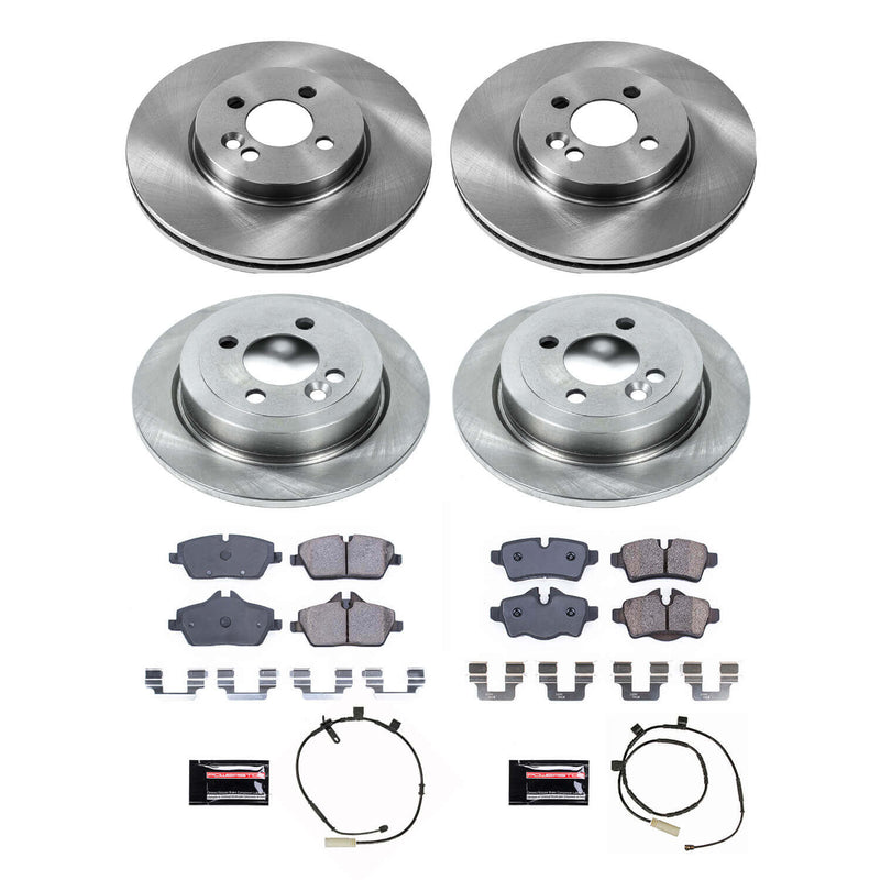 Power Stop KOE8915 Front And Rear Autospecialty 1-Click OE Replacement Pad And Rotor Kit for 2011 MINI Cooper S, S Clubman product image