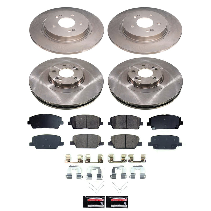 Power Stop KOE8918 - Front And Rear Z17 Evolution Pad And Autospecialty 1-Click OE Replacement Rotor Kit vehicle fitment brake part
