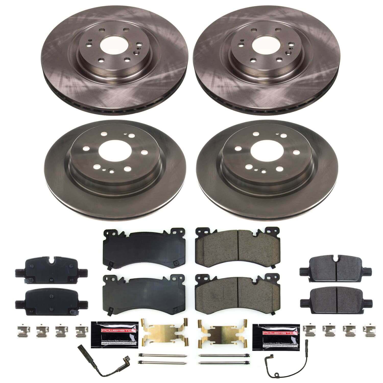 Power Stop KOE8939 - Front And Rear Z17 Evolution Pad And Autospecialty 1-Click OE Replacement Rotor Kit vehicle fitment brake part