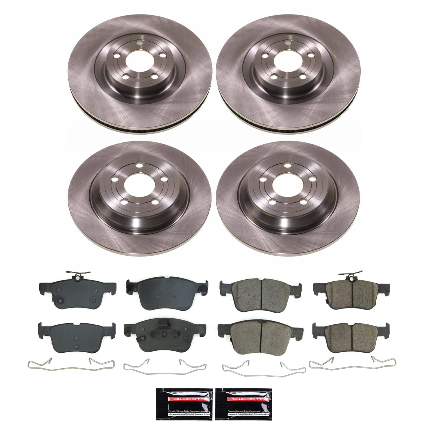 Power Stop KOE8940 - Front And Rear Z17 Evolution Pad And Autospecialty 1-Click OE Replacement Rotor Kit vehicle fitment brake part