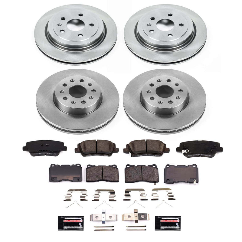 Power Stop KOE8973 - Front And Rear Z17 Evolution Pad And Autospecialty 1-Click OE Replacement Rotor Kit vehicle fitment brake part