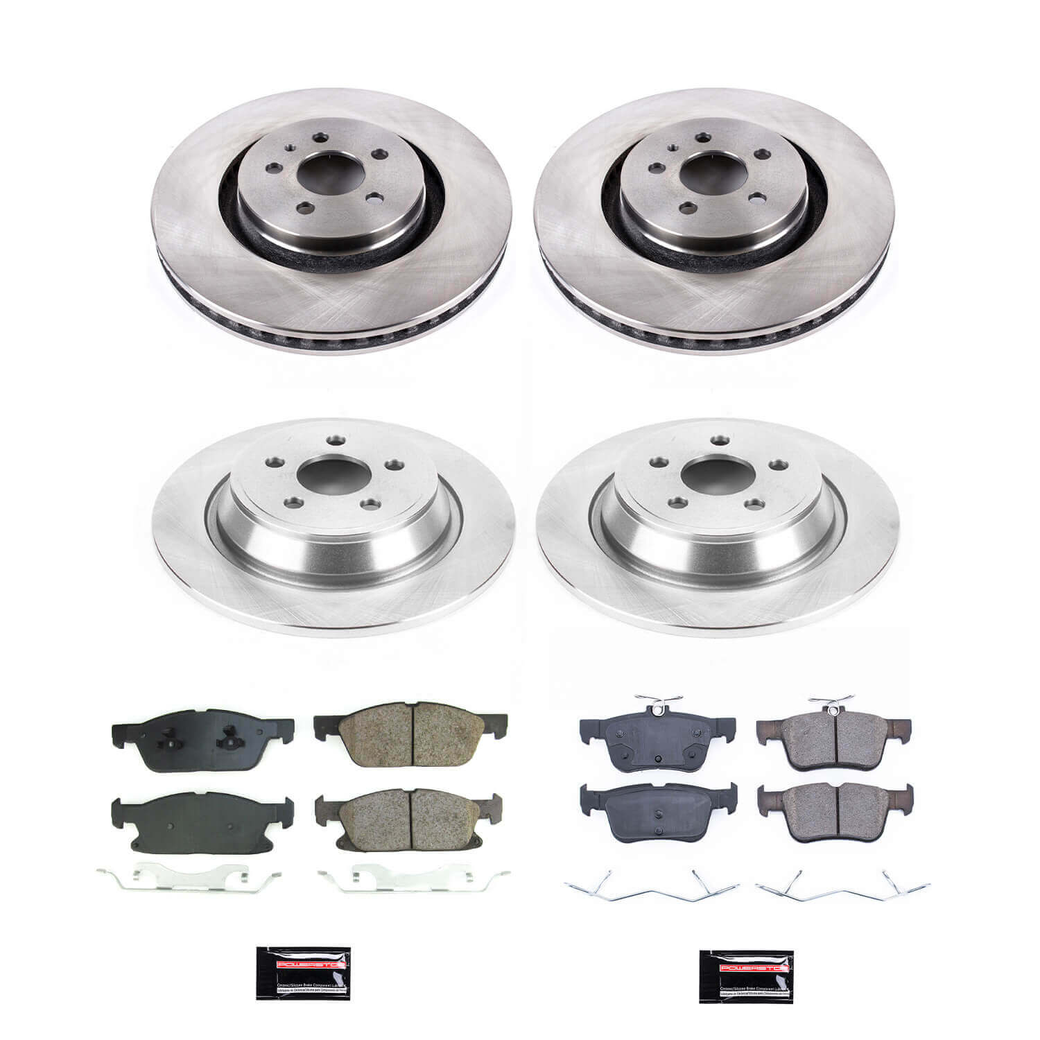 Power Stop KOE8974 Front And Rear Autospecialty 1-Click OE Replacement Pad And Rotor Kit for 2017-2020 Lincoln Mkz product image