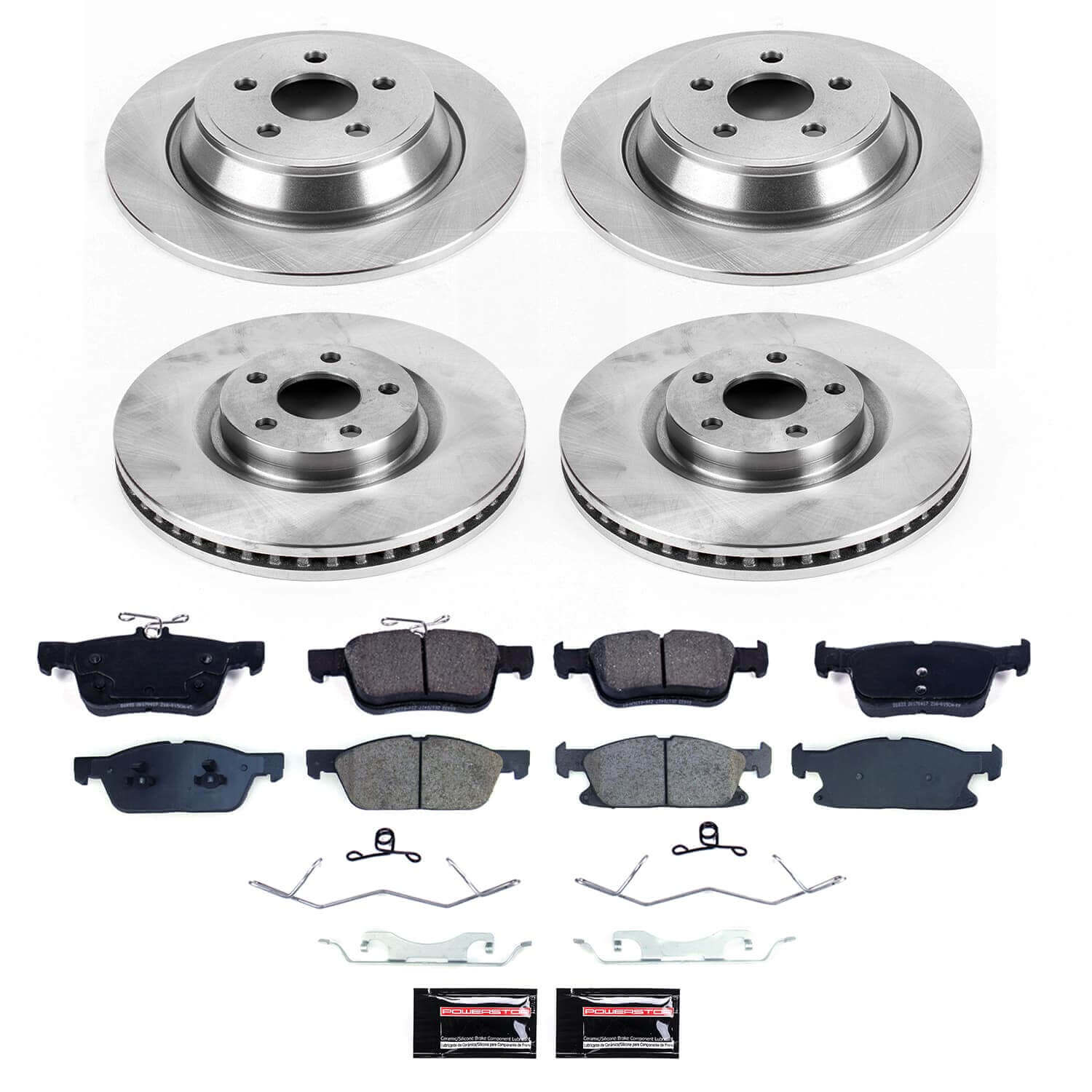 Power Stop KOE8976 - Front And Rear Z17 Evolution Pad And Autospecialty 1-Click OE Replacement Rotor Kit vehicle fitment brake part