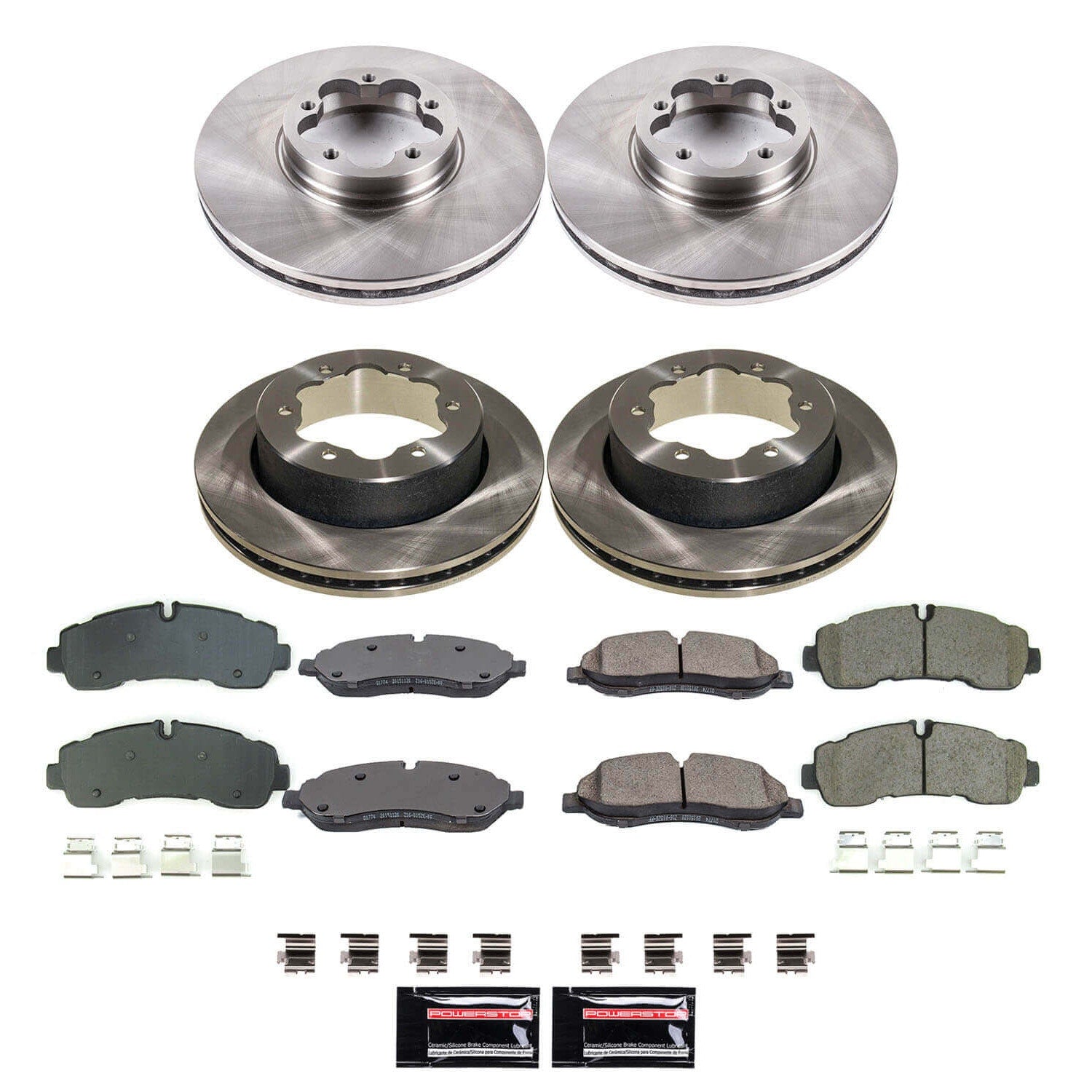 Power Stop KOE8982 Front And Rear Z17 Evolution Pad And Autospecialty 1-Click OE Replacement Rotor Kit for 2020-2024 Ford TRANSIT-350 HD product image