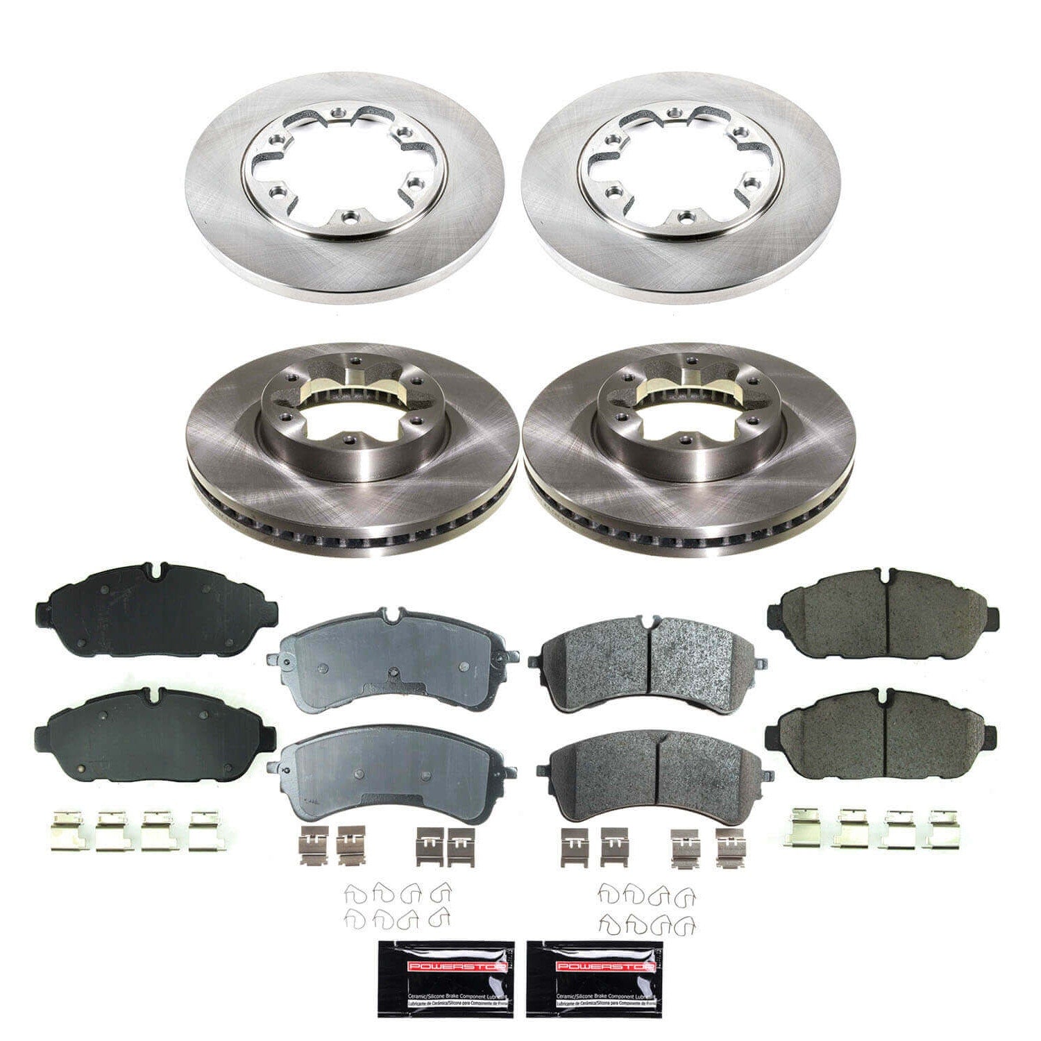 Power Stop KOE8983 Front And Rear Z17 Evolution Pad And Autospecialty 1-Click OE Replacement Rotor Kit for 2020-2024 Ford TRANSIT-350 HD product image