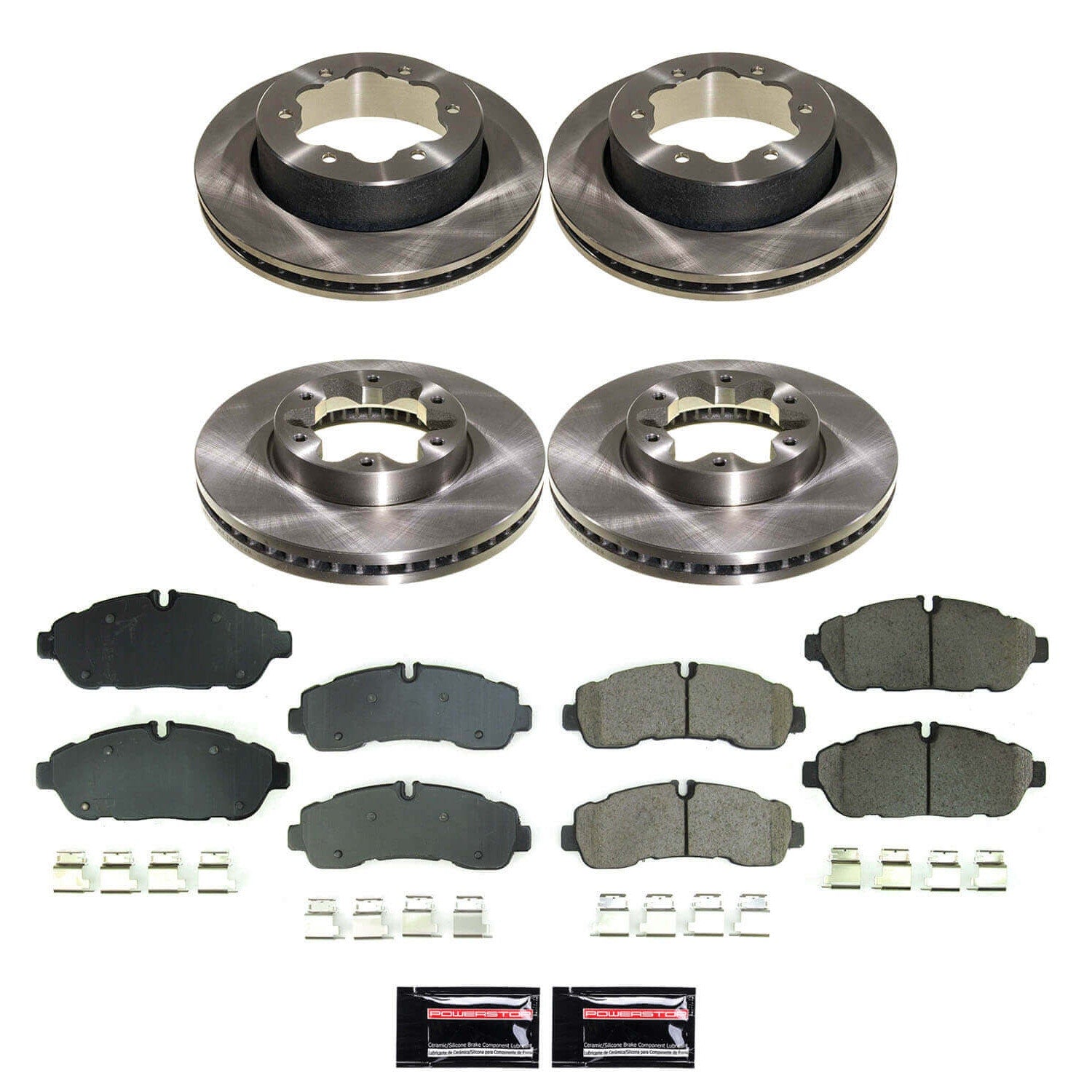 Power Stop KOE8984 Front And Rear Z17 Evolution Pad And Autospecialty 1-Click OE Replacement Rotor Kit for 2020-2024 Ford TRANSIT-350 HD product image