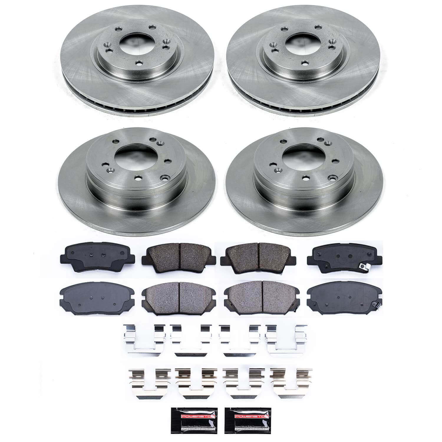Power Stop KOE9061 - Front And Rear Z17 Evolution Pad And Autospecialty 1-Click OE Replacement Rotor Kit vehicle fitment brake part
