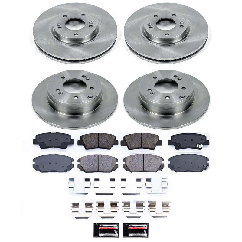 Power Stop KOE9061 - Front And Rear Z17 Evolution Pad And Autospecialty 1-Click OE Replacement Rotor Kit vehicle fitment brake part