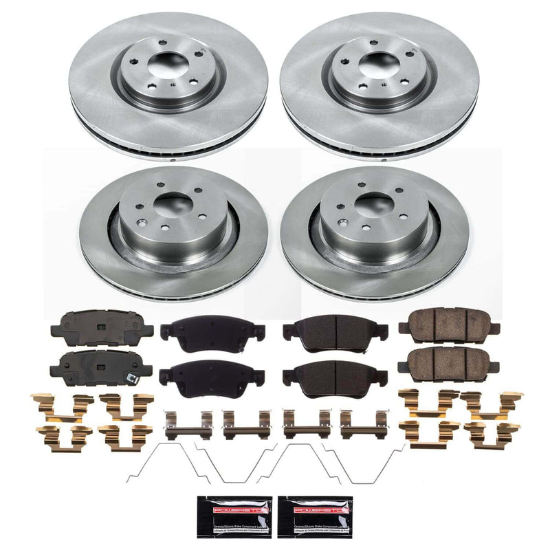 Power Stop KOE9063 - Front And Rear Z17 Evolution Pad And Autospecialty 1-Click OE Replacement Rotor Kit vehicle fitment brake part