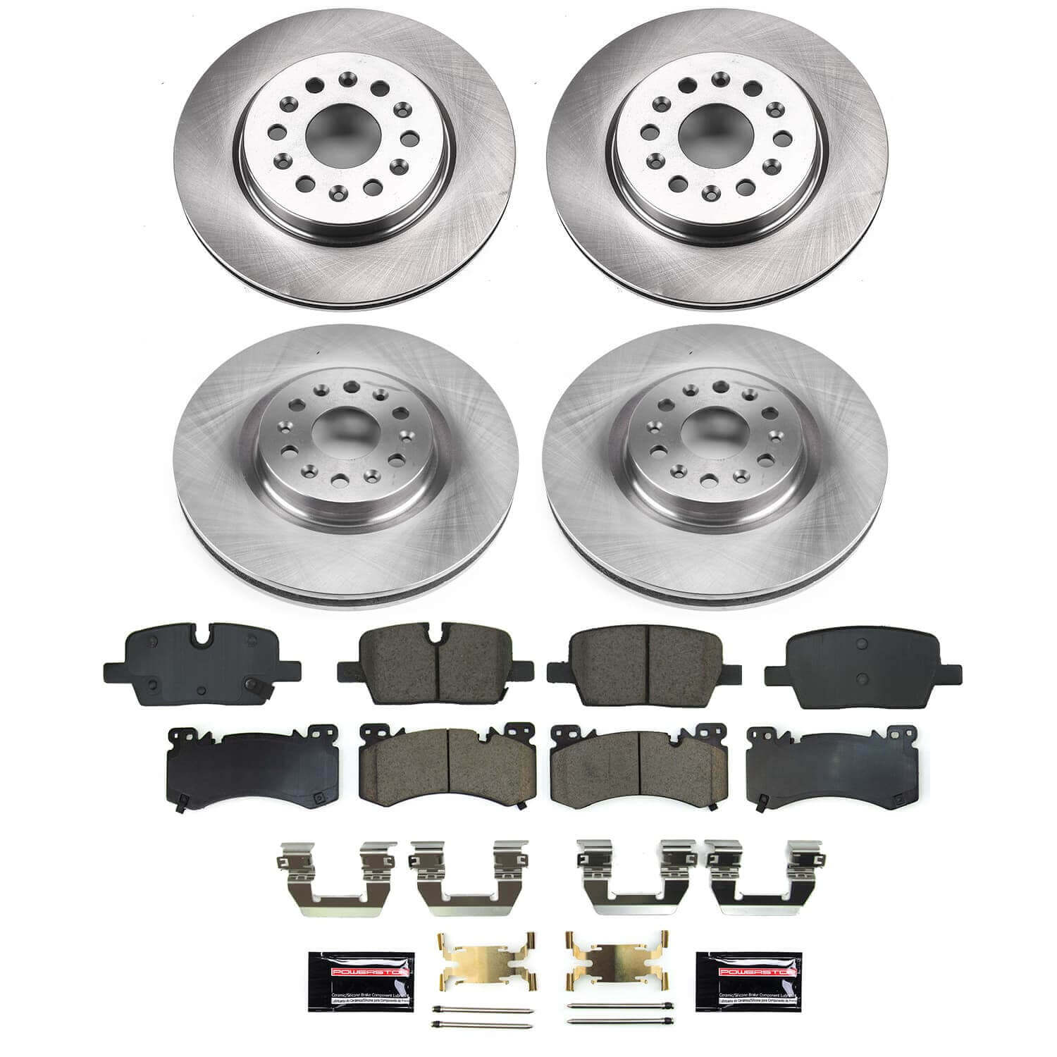 Power Stop KOE9092 - Front And Rear Z17 Evolution Pad And Autospecialty 1-Click OE Replacement Rotor Kit vehicle fitment brake part