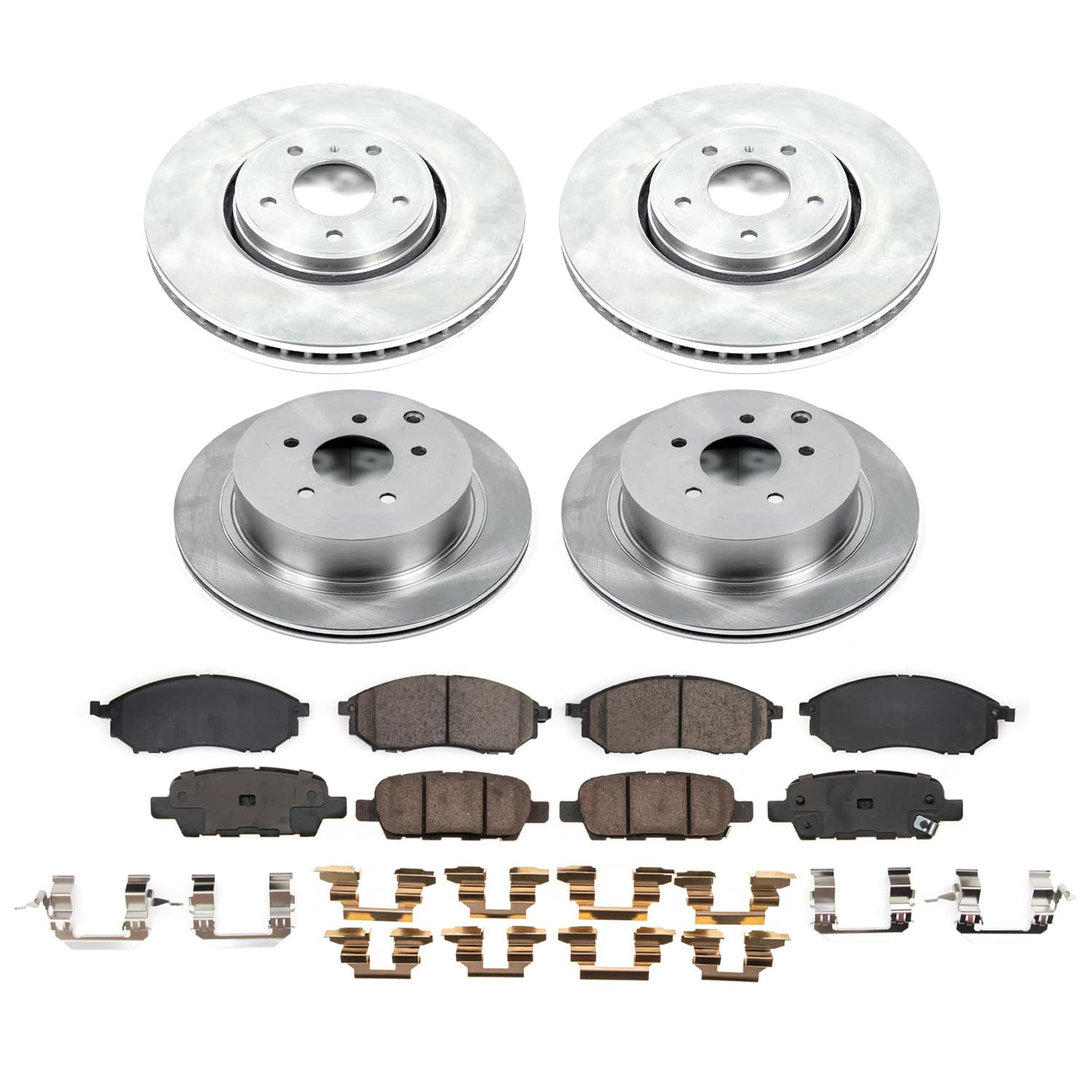 Power Stop KOE9135 - Front And Rear Z17 Evolution Pad And Autospecialty 1-Click OE Replacement Rotor Kit vehicle fitment brake part