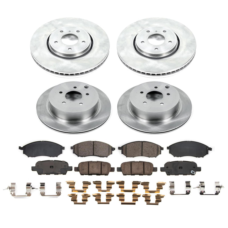Power Stop KOE9135 - Front And Rear Z17 Evolution Pad And Autospecialty 1-Click OE Replacement Rotor Kit vehicle fitment brake part