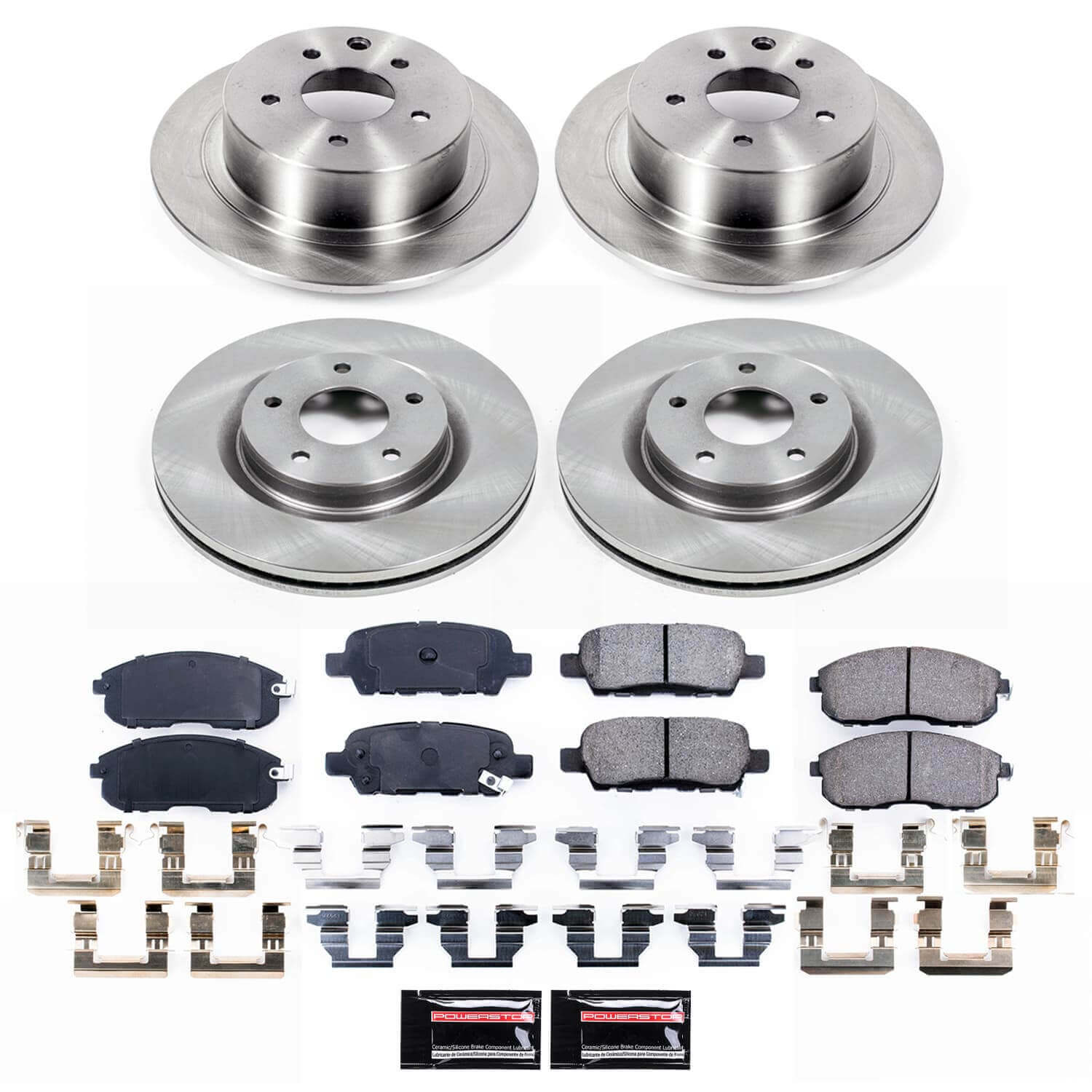 Power Stop KOE9141 - Front And Rear Z17 Evolution Pad And Autospecialty 1-Click OE Replacement Rotor Kit vehicle fitment brake part