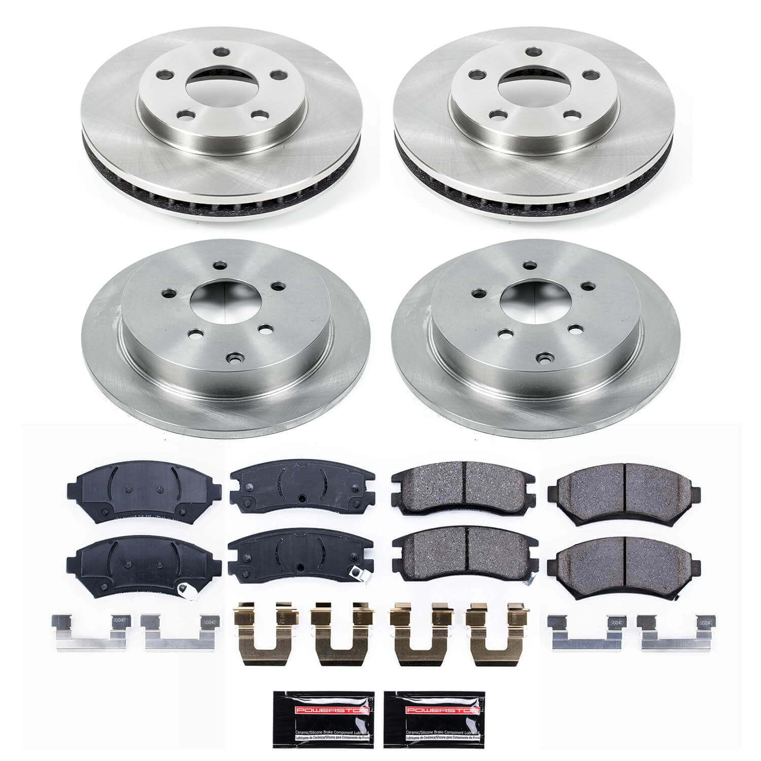 Power Stop KOE9142 - Front And Rear Z17 Evolution Pad And Autospecialty 1-Click OE Replacement Rotor Kit vehicle fitment brake part