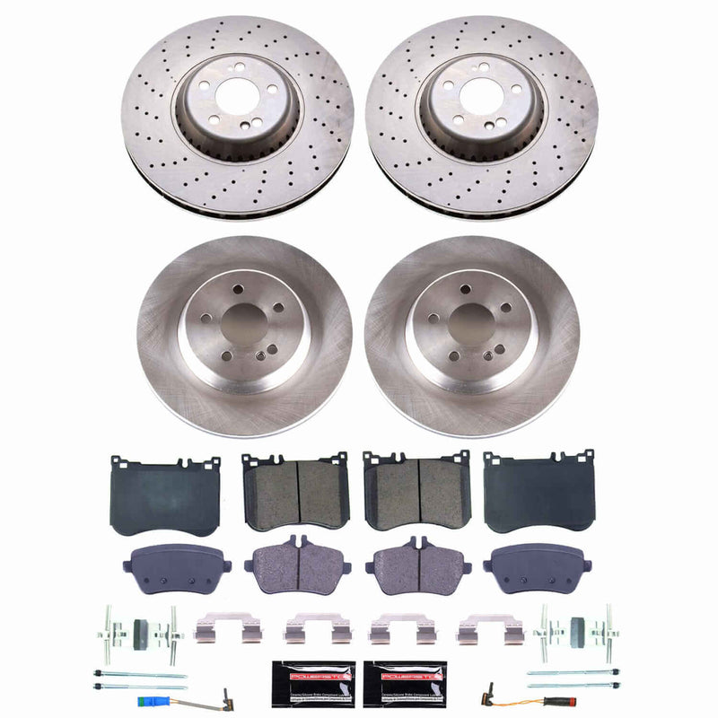 Power Stop KOE9160 - Front And Rear Z17 Evolution Pad And Autospecialty 1-Click OE Replacement Rotor Kit vehicle fitment brake part