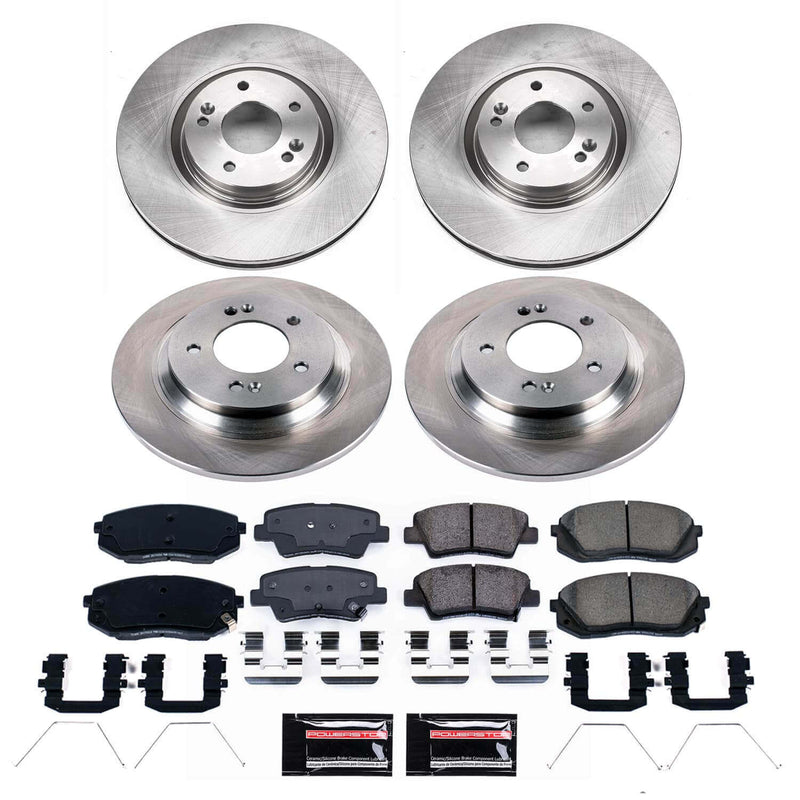 Power Stop KOE9167 - Front And Rear Z17 Evolution Pad And Autospecialty 1-Click OE Replacement Rotor Kit vehicle fitment brake part