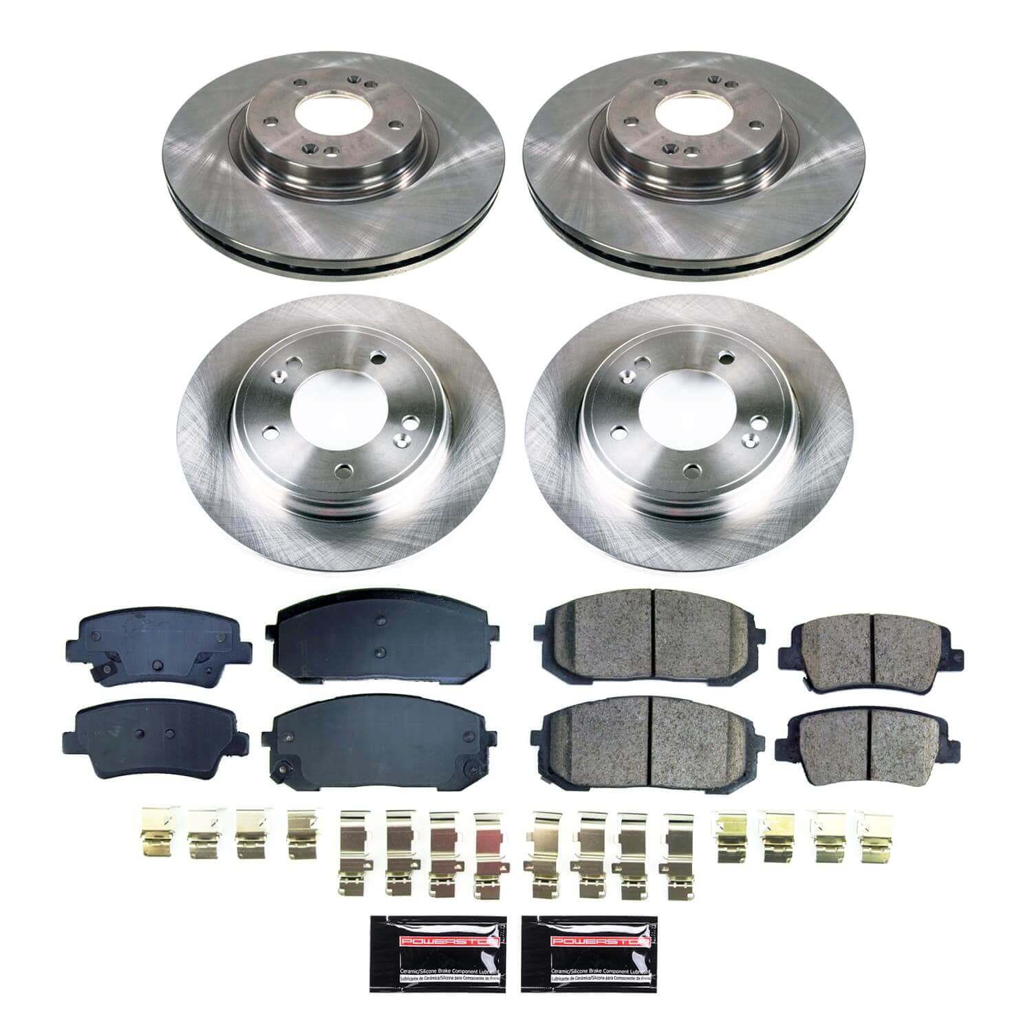 Power Stop KOE9170 - Front And Rear Z17 Evolution Pad And Autospecialty 1-Click OE Replacement Rotor Kit vehicle fitment brake part