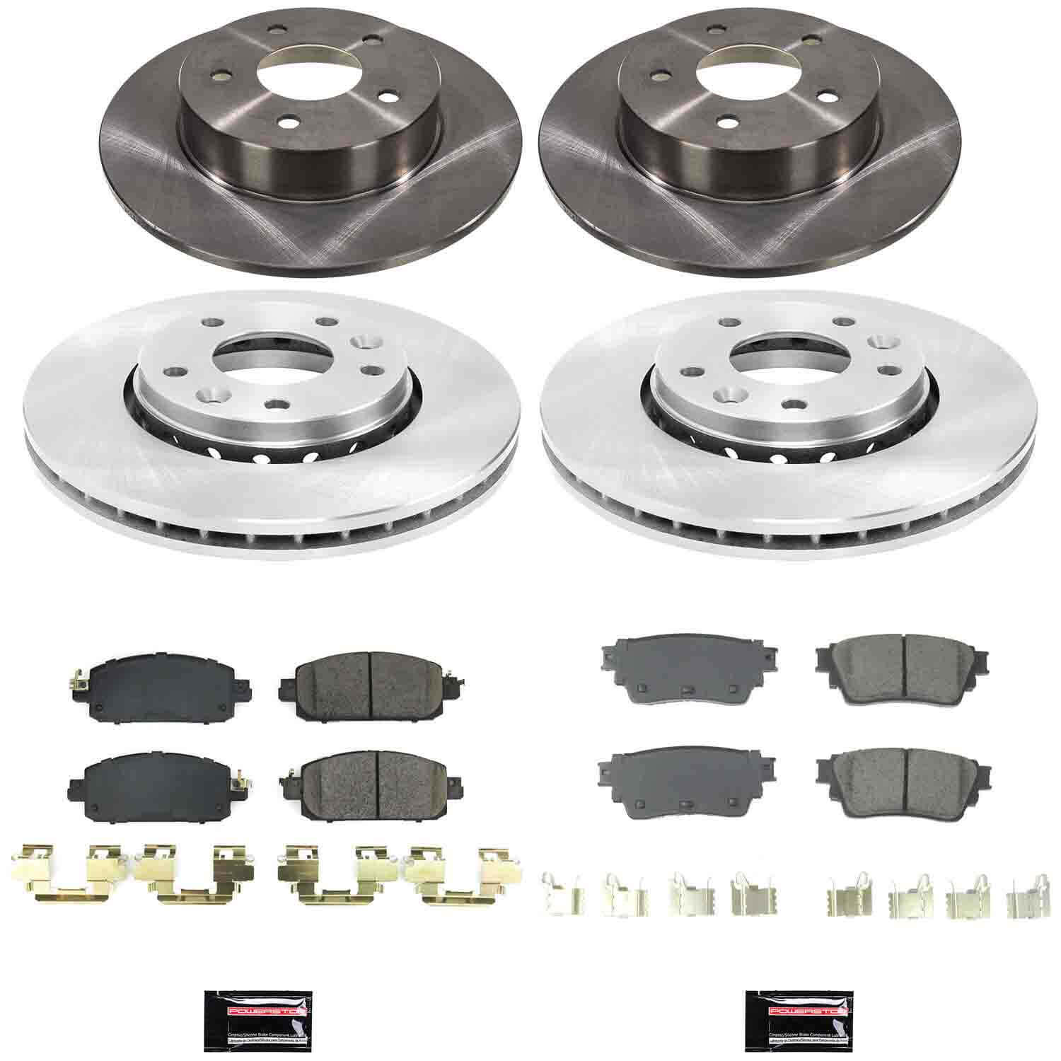 Power Stop KOE9182 Z17 Evolution Pad And Autospecialty 1-Click OE Replacement Rotor Kit for 2021 Nissan Kicks SR, SV Rear Disc product image