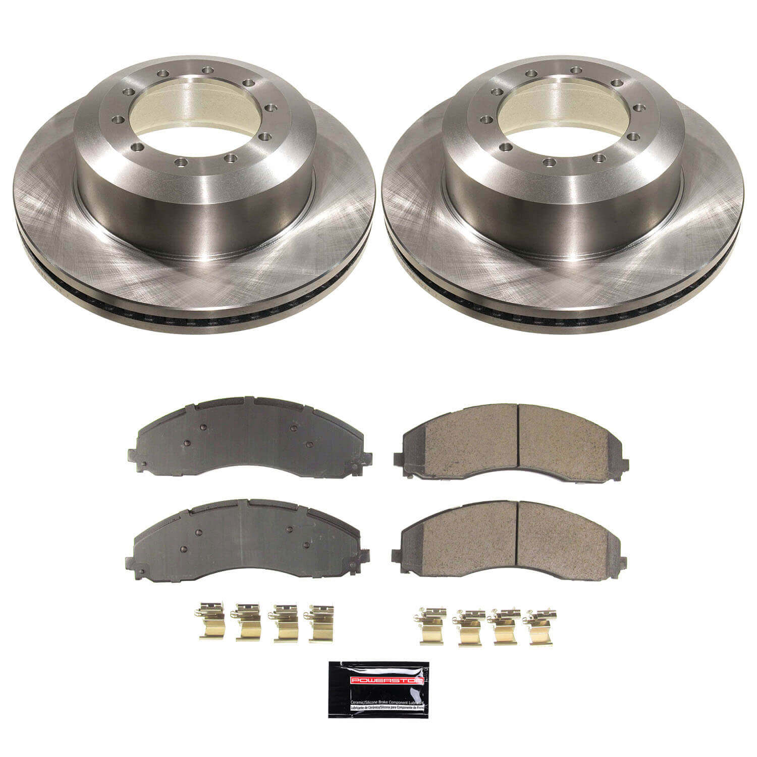 Power Stop KOE9184 Rear Z17 Evolution Pad And Autospecialty 1-Click OE Replacement Rotor Kit for 2023-2024 Ford F-450 Super Duty product image