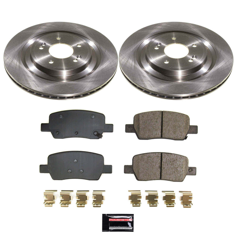 Power Stop KOE9187 Rear Z17 Evolution Pad And Autospecialty 1-Click OE Replacement Rotor Kit for 2021 Hyundai Santa Fe - product image