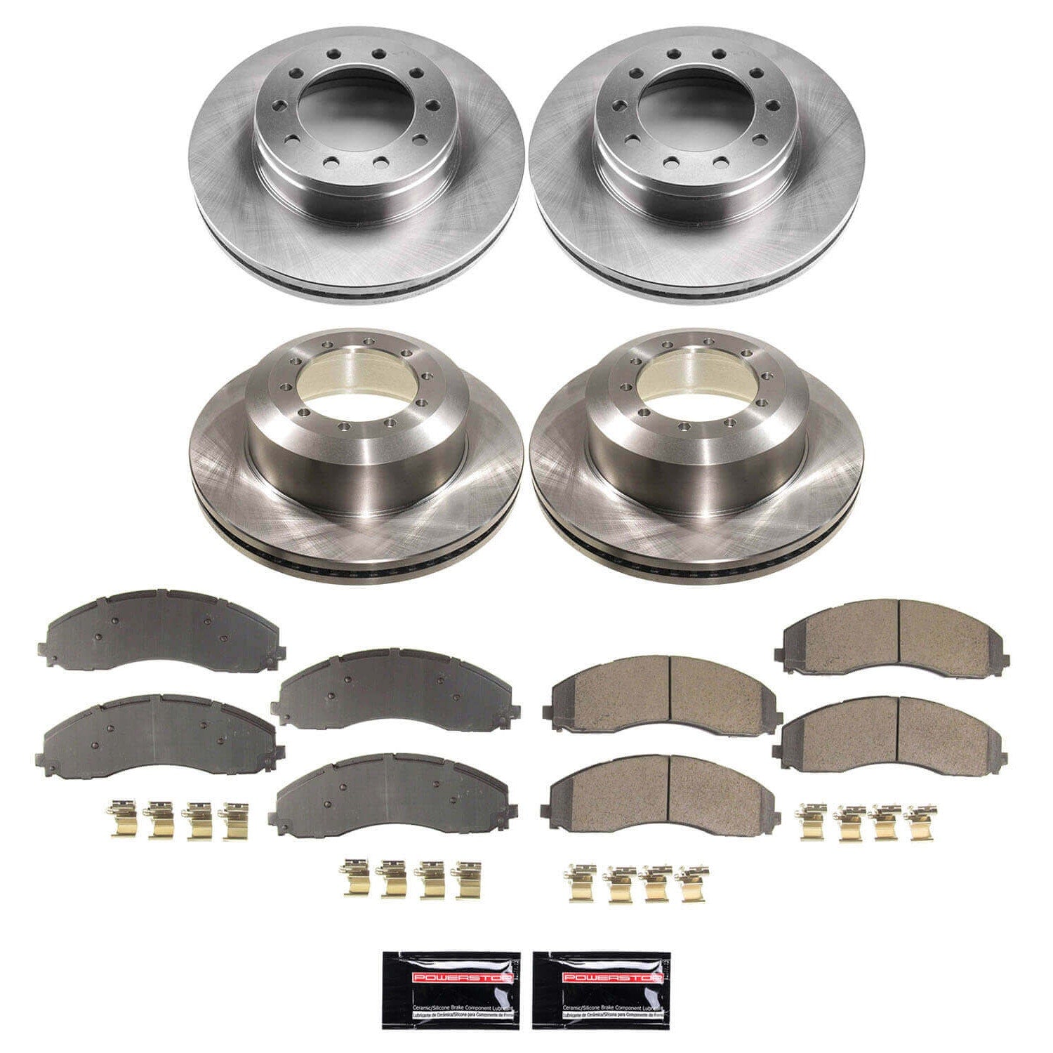 Power Stop KOE9191 Front And Rear Z17 Evolution Pad And Autospecialty 1-Click OE Replacement Rotor Kit for 2023-2024 Ford F-450 Super Duty product image