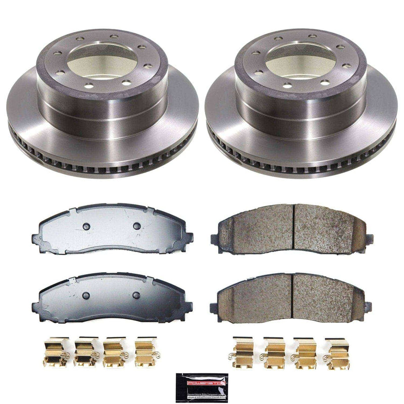 Power Stop KOE9212 Rear Z17 Evolution Pad And Autospecialty 1-Click OE Replacement Rotor Kit for 2023-2024 Ford F-250 Super Duty 4 Wheel Drive, Rear Wheel Drive product image